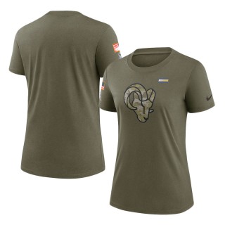 2021 Salute To Service Women's Rams Olive T-Shirt