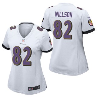 Women's Baltimore Ravens Luke Willson White Game Jersey