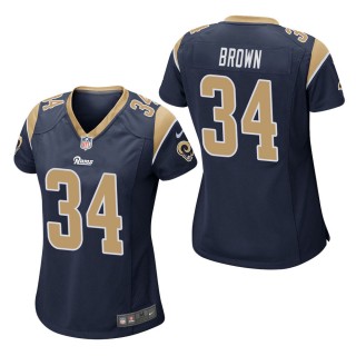 Women's Los Angeles Rams Malcolm Brown Navy Game Jersey