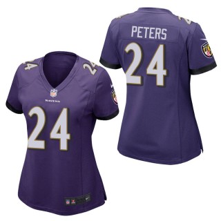 Women's Baltimore Ravens Marcus Peters Purple Game Jersey