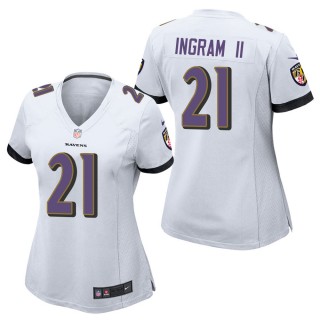 Women's Baltimore Ravens Mark Ingram White Game Jersey