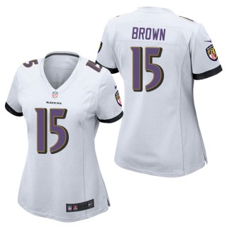 Women's Baltimore Ravens Marquise Brown White Game Jersey