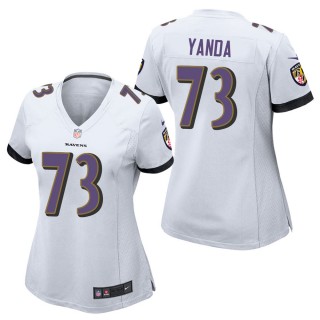 Women's Baltimore Ravens Marshal Yanda White Game Jersey