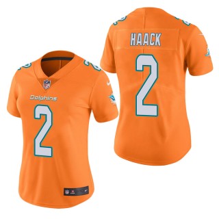 Women's Miami Dolphins Matt Haack Orange Color Rush Limited Jersey