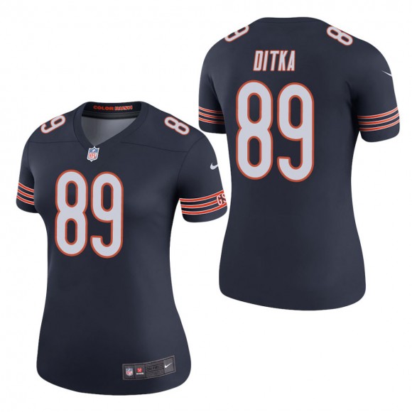 Women's Chicago Bears Mike Ditka Navy Color Rush Legend Jersey