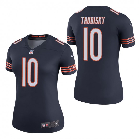 Women's Chicago Bears Mitchell Trubisky Navy Color Rush Legend Jersey