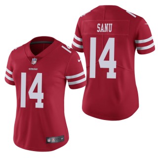 Women's San Francisco 49ers Mohamed Sanu Scarlet Vapor Limited Jersey