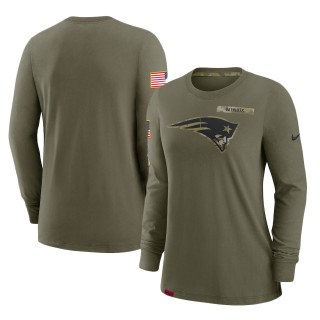 2021 Salute To Service Women's Patriots Olive Performance Long Sleeve T-Shirt