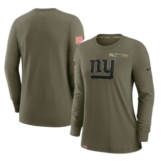 2021 Salute To Service Women's Giants Olive Performance Long Sleeve T-Shirt