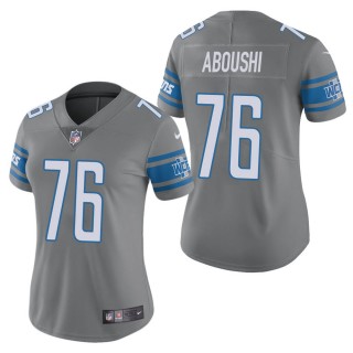 Women's Detroit Lions Oday Aboushi Steel Color Rush Limited Jersey