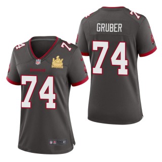 Women's Tampa Bay Buccaneers Paul Gruber Pewter Super Bowl LV Champions Jersey