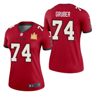Women's Tampa Bay Buccaneers Paul Gruber Red Super Bowl LV Champions Jersey