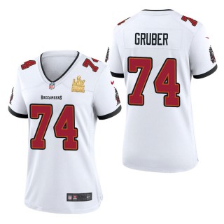 Women's Tampa Bay Buccaneers Paul Gruber White Super Bowl LV Champions Jersey