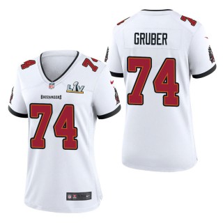 Women's Tampa Bay Buccaneers Paul Gruber White Super Bowl LV Jersey