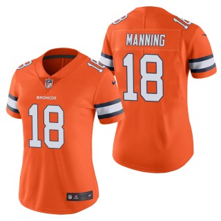 Women's Denver Broncos Peyton Manning Orange Color Rush Limited Jersey