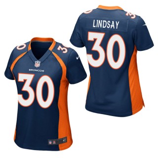 Women's Denver Broncos Phillip Lindsay Navy Game Jersey