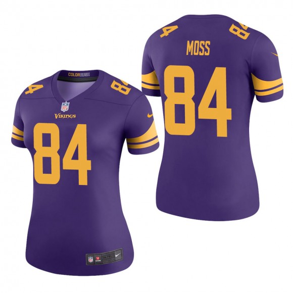 Women's Minnesota Vikings Randy Moss Purple Color Rush Legend Jersey