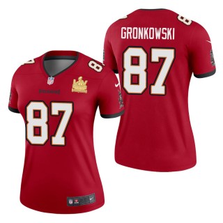 Women's Tampa Bay Buccaneers Rob Gronkowski Red Super Bowl LV Champions Jersey