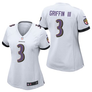 Women's Baltimore Ravens Robert Griffin III White Game Jersey