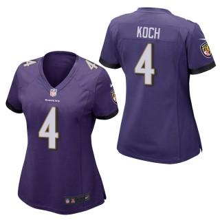 Women's Baltimore Ravens Sam Koch Purple Game Jersey