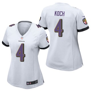 Women's Baltimore Ravens Sam Koch White Game Jersey