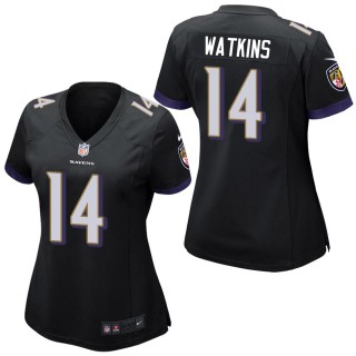 Women's Baltimore Ravens Sammy Watkins Black Game Jersey
