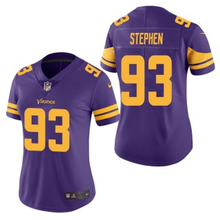 Women's Minnesota Vikings Shamar Stephen Purple Color Rush Limited Jersey