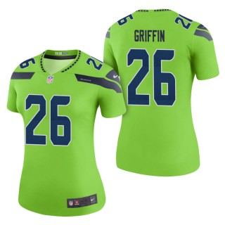Women's Seattle Seahawks Shaquill Griffin Green Color Rush Legend Jersey