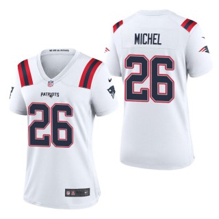 Women's New England Patriots Sony Michel White Game Jersey