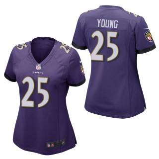 Women's Baltimore Ravens Tavon Young Purple Game Jersey