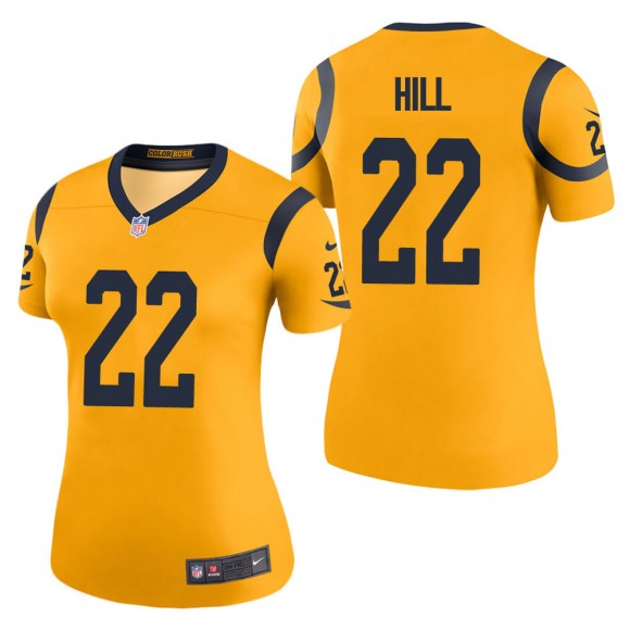 Women's Los Angeles Rams Troy Hill Gold Color Rush Legend Jersey