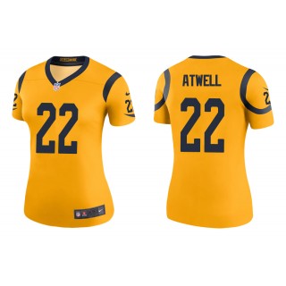Women's Los Angeles Rams Tutu Atwell Gold Color Rush Legend Jersey