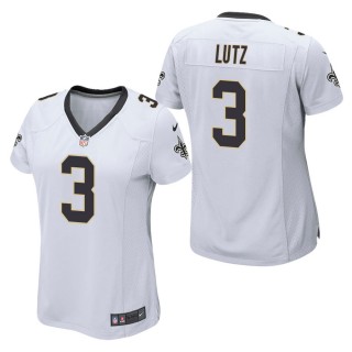 Women's New Orleans Saints Wil Lutz White Game Jersey
