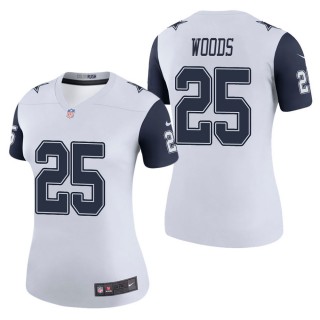 Women's Dallas Cowboys Xavier Woods White Color Rush Legend Jersey
