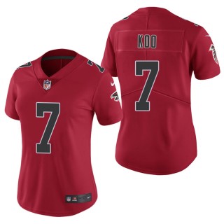 Women's Atlanta Falcons Younghoe Koo Red Color Rush Limited Jersey