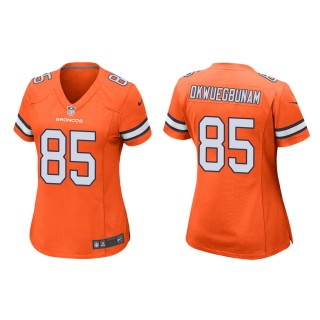 Women's Denver Broncos Albert Okwuegbunam #85 Orange Alternate Game Jersey