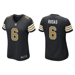 Women's New Orleans Saints Aldrick Rosas #6 Black Alternate Game Jersey