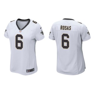 Women's New Orleans Saints Aldrick Rosas #6 White Game Jersey