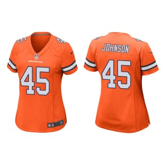 Women's Denver Broncos Alexander Johnson #45 Orange Alternate Game Jersey