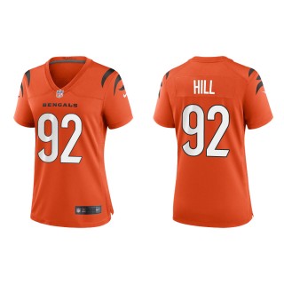 Women's Cincinnati Bengals B.J. Hill #92 Orange Game Jersey
