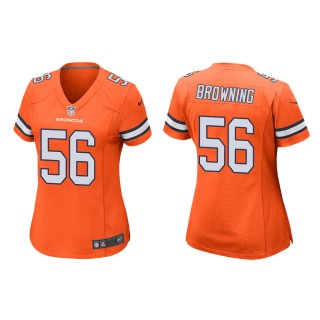 Women's Denver Broncos Baron Browning #56 Orange Alternate Game Jersey