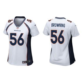 Women's Denver Broncos Baron Browning #56 White Game Jersey