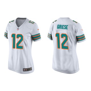 Women's Miami Dolphins Bob Griese #12 White Alternate Game Jersey