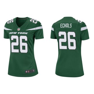 Women's New York Jets Brandin Echols #26 Green Game Jersey