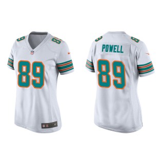 Women's Miami Dolphins Brandon Powell #89 White Alternate Game Jersey