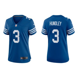 Women's Indianapolis Colts Brett Hundley #3 Royal Alternate Game Jersey