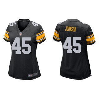 Women's Pittsburgh Steelers Buddy Johnson #45 Black Game Jersey