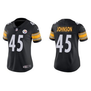 Women's Pittsburgh Steelers Buddy Johnson #45 Black Vapor Limited Jersey
