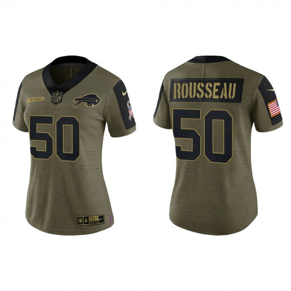 2021 Salute To Service Women Bills Gregory Rousseau Olive Gold Limited Jersey