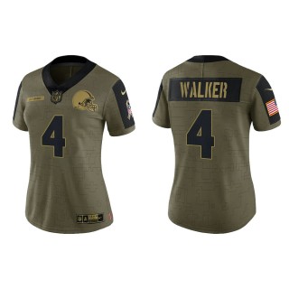 2021 Salute To Service Women Browns Anthony Walker Olive Gold Limited Jersey